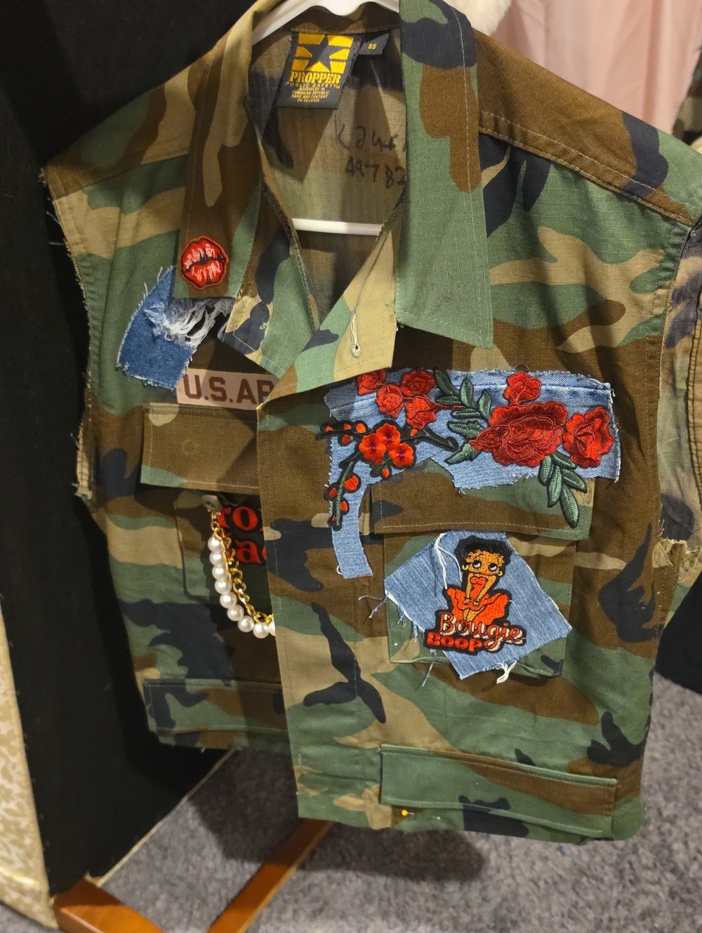 Custom Kids Camo Vest with Embroidered Patches - Green Camo